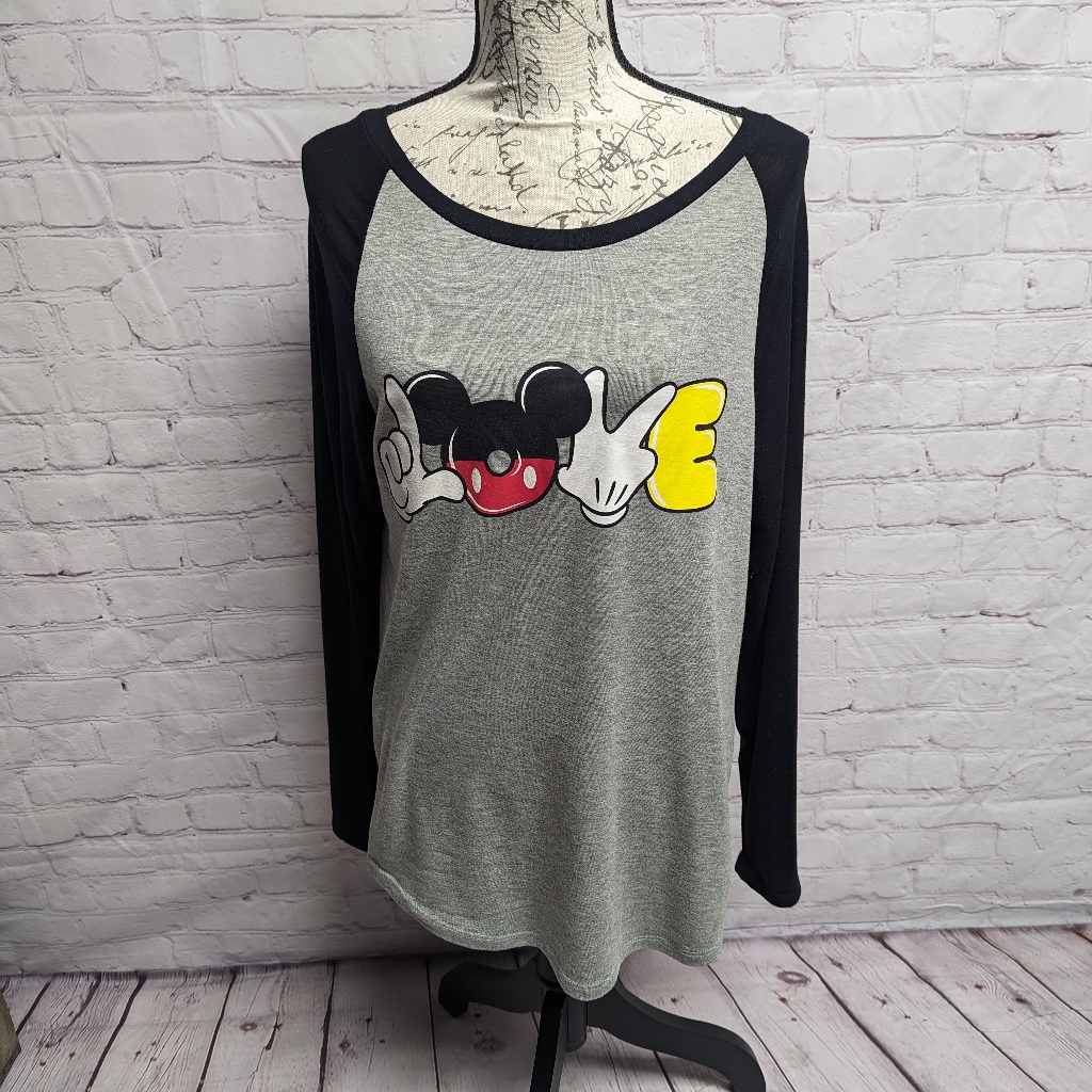 Disney Mickey Mouse Love Raglan Large 694